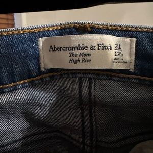Abercrombie jeans. Only worn several times. Destructed.  Mom Jean style.12 short